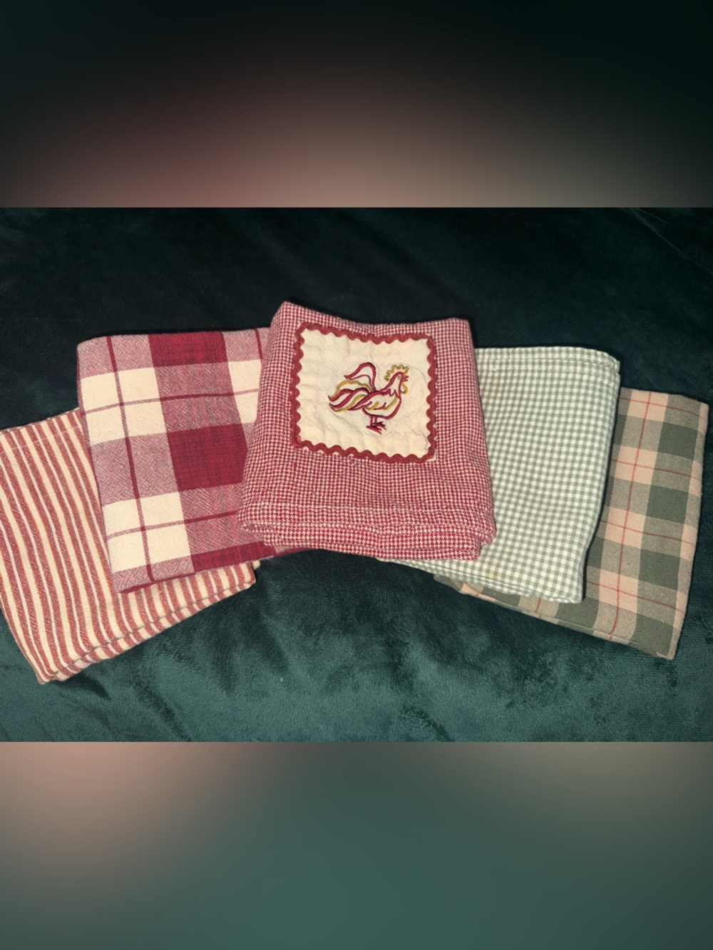5 piece country Cotton Kitchen Towel Set